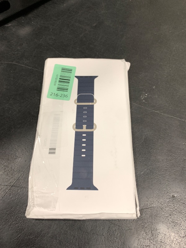 Photo 1 of Apple Watch Band - Ocean Band (49mm) - Navy with Natural Titanium Finish - Regular