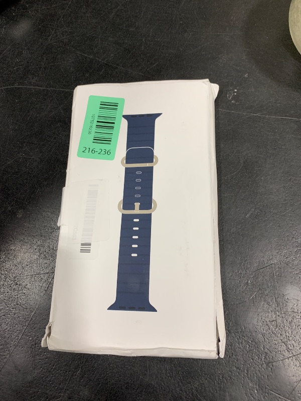 Photo 1 of Apple Watch Band - Ocean Band (49mm) - Navy with Natural Titanium Finish - Regular