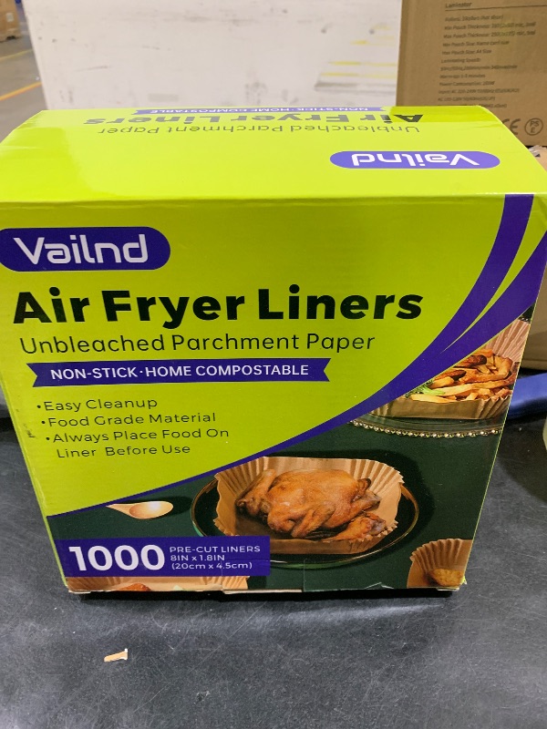 Photo 1 of 1000 Pcs Air Fryer Paper Liners Value Pack, 8" Square Air Fryer Liners Disposable, Heavy-Duty Parchment Paper for 5-8 qt Airfryer Basket, Non-Stick & Grease-Proof Baking Liner for Oven Pan