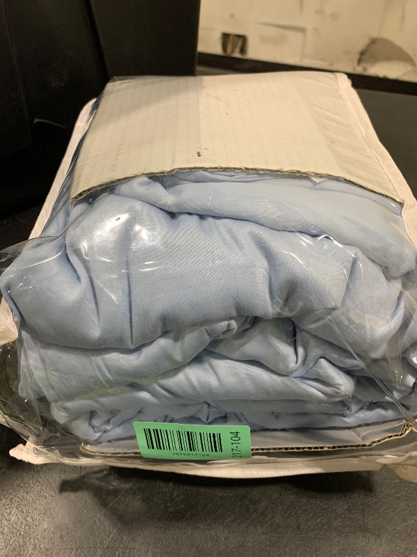 Photo 1 of SLEEP-NEST Oversized King 120x120 Inch Duvet Cover Set 3 Piece 100% Pure Cotton Sateen Weave Zipper Closure All Season Ultra Soft Breathable 10x10ft Cover for Comforter, Super King Light Blue