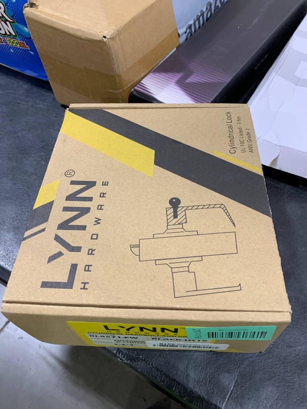 View 2 of LYNN HARDWARE - Entrance with Clutch Commercial Door Lock - Heavy-Duty Designer Handles for Doors - Durable Grade 2 Indoor Locks for Doors - Cylindrical Door Handle Lock - ADA Compliant - Matte Black