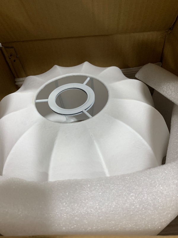 Photo 1 of FALINNEAD Imitated Silk White Shade Pendant Light Fixture 11 inch Modern Pendant Lighting Kitchen Hanging Lamp for Dining Room Bedroom Storeroom