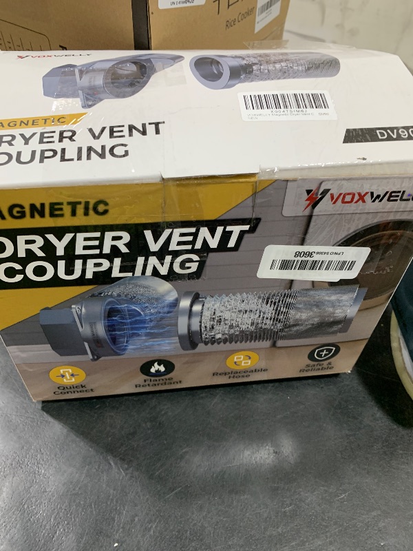 Photo 1 of VOXWELLY Magnetic Dryer Vent Coupling Easy to Clean Quick Connector Airtight Seal Dryer Vent Connector Kit Including a 2.6ft 4" Duct and two Clamps, DV90