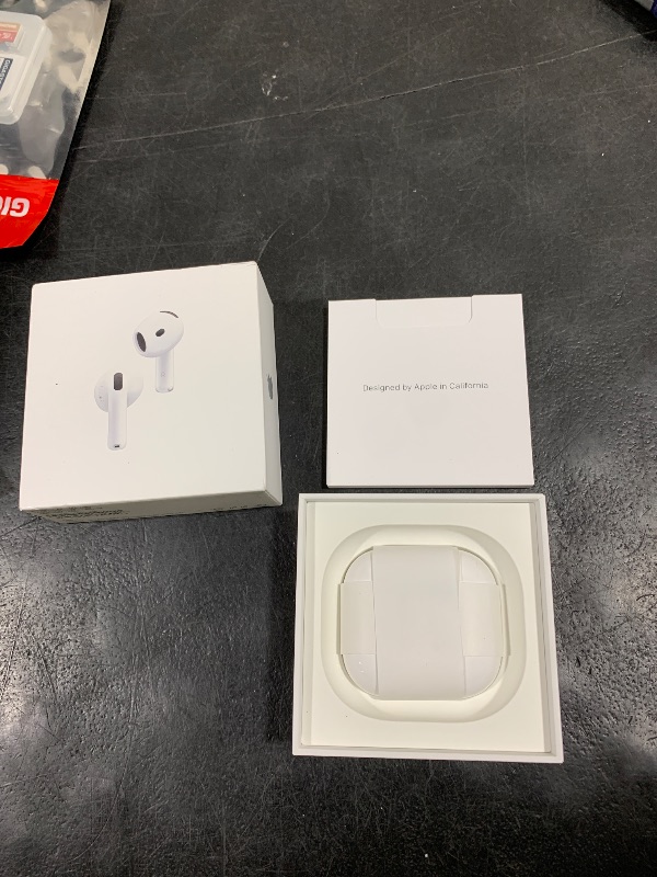 Photo 1 of Apple AirPods 4 Wireless Earbuds, Bluetooth Headphones, with Active Noise Cancellation, Adaptive, Transparency Mode, Personalized Spatial Audio, USB-C Charging Case, Wireless Charging, H2 Chip