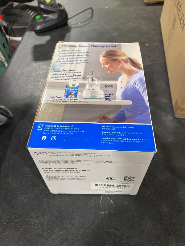 Photo 1 of Vicks Personal Steam Inhaler for Targeted, Natural Steam Relief for Allergies, Congestion, Cough & Colds, and Sinus Irritation, Use with VapoPads - 1 Included