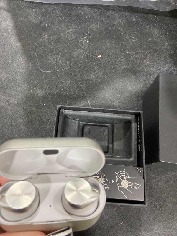 Photo 1 of Technics Premium Hi-Fi True Wireless Bluetooth Earbuds with Advanced Noise Cancelling, 3 Device Multipoint Connectivity, Wireless Charging, Hi-Res Audio + Enhanced Calling - EAH-AZ80-S (Silver)