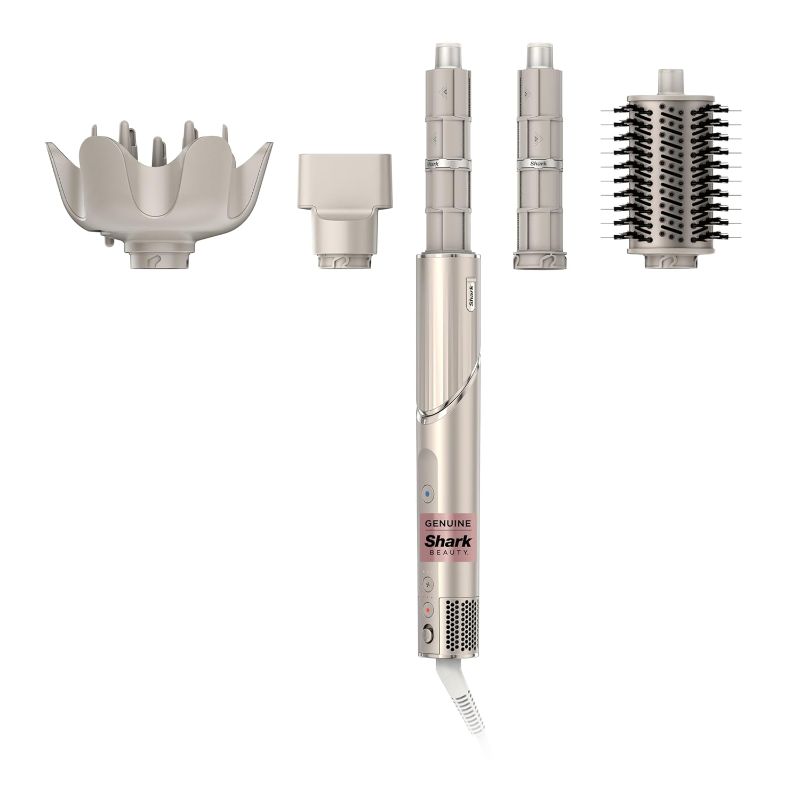 Photo 1 of Shark FlexStyle Air Styling & Drying System, Powerful Hair Blow Dryer & Multi-Styler with Auto-Wrap Curlers, Curl-Defining Diffuser, Oval Brush, & Concentrator Attachment, Stone, HD435

