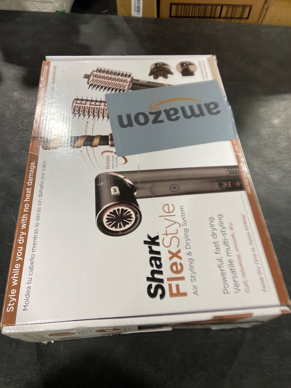 Photo 1 of Shark FlexStyle Air Styling & Drying System, Powerful Hair Blow Dryer & Multi-Styler with Auto-Wrap Curlers, Curl-Defining Diffuser, Oval Brush, & Concentrator Attachment, Stone, HD435
