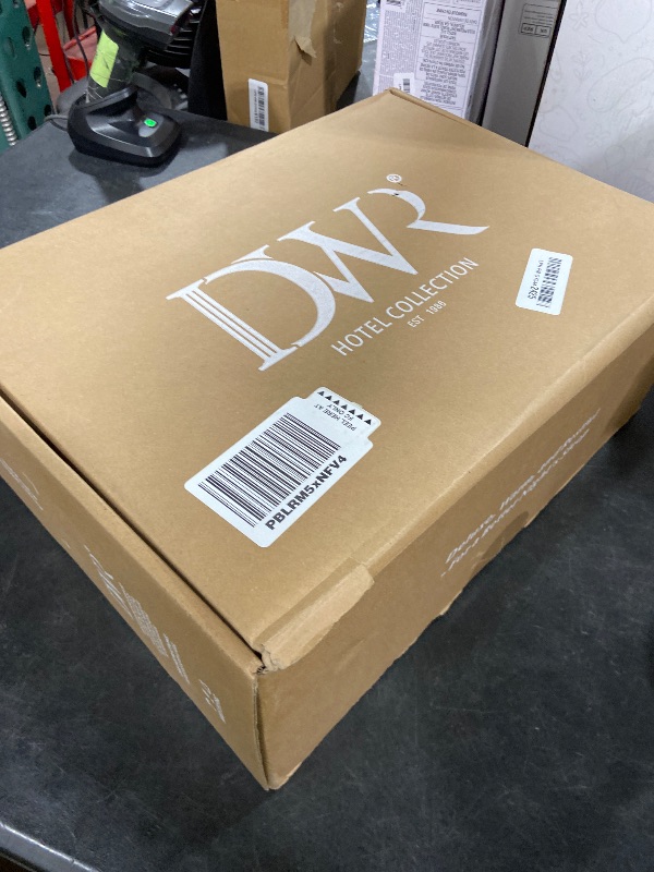 Photo 1 of DWR Goose Feather Down Fiber Comforter Oversized King Size, Fluffy White Duvet Insert, Buttery-Soft and Breathable, Marshmallow-Like Loft, All Season Hotel Luxury Bedding, 8 Corner Tabs, 120" x 98"