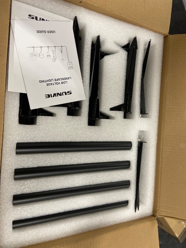 Photo 1 of SUNVIE LED Low Voltage Landscape Lighting 12V Landscape Lighting Kit with Connectors, Low Voltage Pathway Lights with Spotlights Aluminum Pathway Lights Wired Waterproof for Patio Yard Garden, 12 Pack