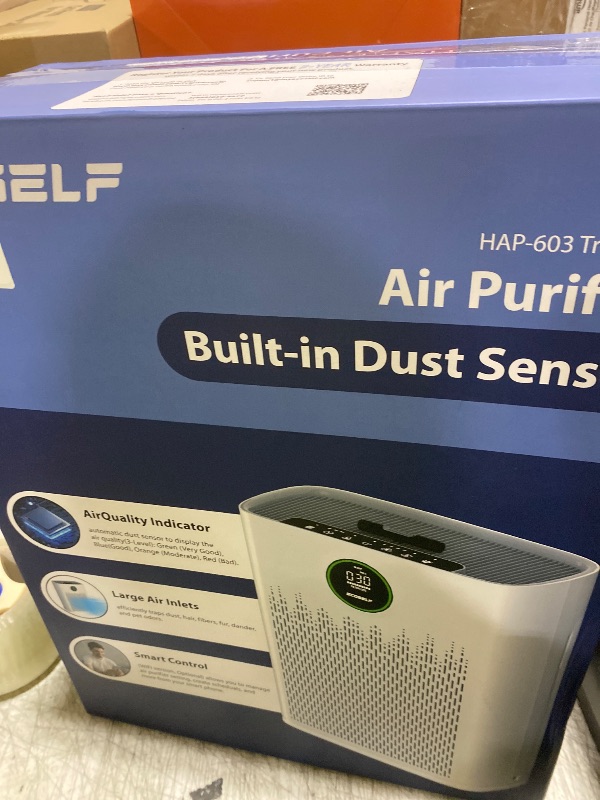 Photo 1 of Air Purifiers for Home Large Room, Cover Up to 2400 Ft² with True HEPA Filter, Smart Mode, PM2.5 Air Quality Display, 22dB Sleep Mode, Aromatherapy with 2X-Purification & 360°Air Outlet, HAP603