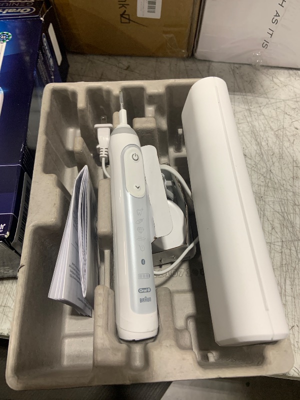 Photo 1 of Oral-B Genius X Limited Rechargeable Electric Toothbrush with 1 Replacement Brush Head, Travel Case, White