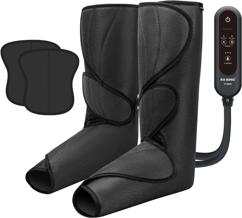 Photo 1 of Leg Massager for Circulation and Pain Relief, Air Compression Leg and Foot Massager to Relieve Pain Swelling Edema with 2 Size Extensions- Great Gift for Wife Mom and Friend