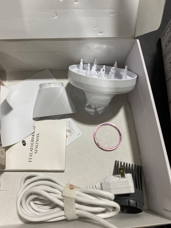 Photo 1 of T3 Featherweight StyleMax Professional Ionic Hair Dryer with Custom Heat Automation & 4 Attachments, Fast Drying, Lightweight with 5 Heat & 3 Speed Settings, 2 Concentrators, Diffuser & Smoothing Comb