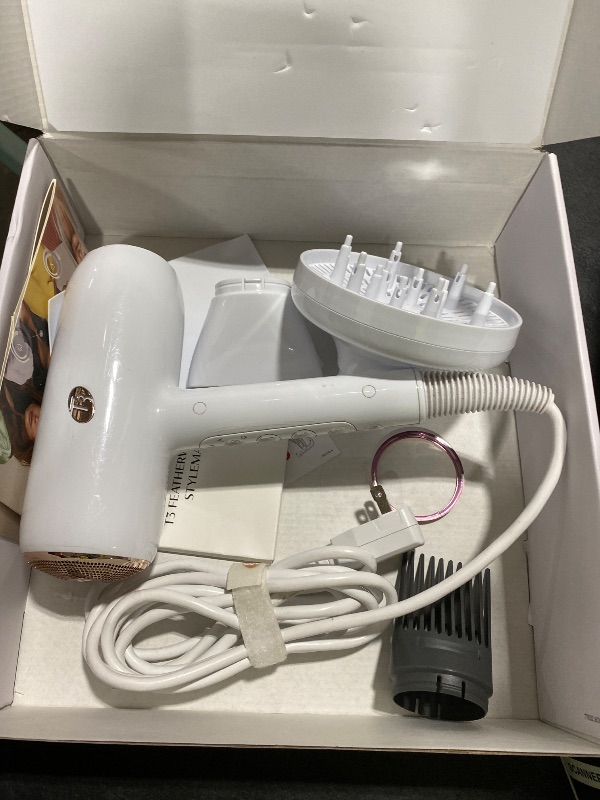 Photo 1 of T3 Featherweight StyleMax Professional Ionic Hair Dryer with Custom Heat Automation & 4 Attachments, Fast Drying, Lightweight with 5 Heat & 3 Speed Settings, 2 Concentrators, Diffuser & Smoothing Comb