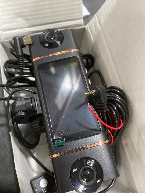 Photo 1 of 4K+1080P*3 FHD Car Camera, 4 Channel 360° Dash Cam Front Rear Inside & Left Right, 5GHz WiFi & App Control, 24H Parking Mode, G-Sensor, 8 IR Lamps Night Vision, Loop Recording, Includes 64GB SD Card