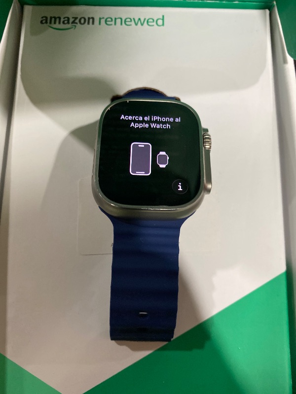 Photo 1 of Apple Watch Ultra 2 [GPS + Cellular, 49mm] - Titanium Case with Blue Ocean Band, One Size (Renewed Premium)