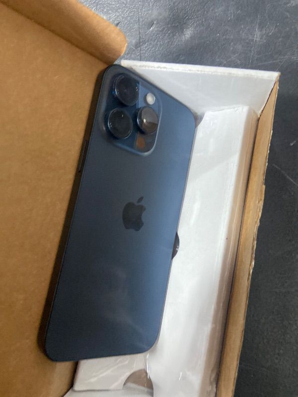 Photo 1 of Apple iPhone 15 Pro Max, 256GB, Blue Titanium - Unlocked (Renewed)