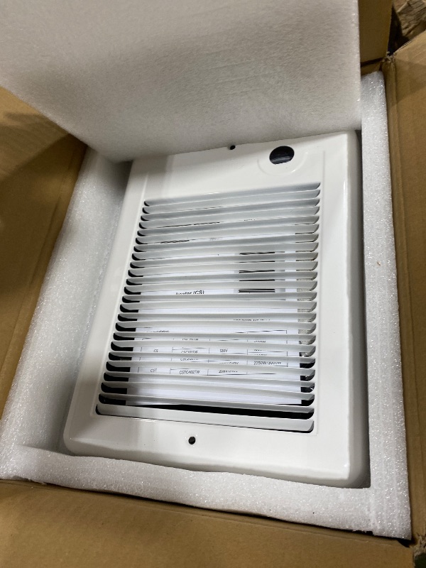 Photo 1 of Electric Wall Heater for Indoor Use Complete Unit with Thermostat, Wall Mounted Heaters for Large Room/Garage(Model: CSC101TW, Part: 67508), 3412 BTU, 120 Volt, 1000 Watt, White