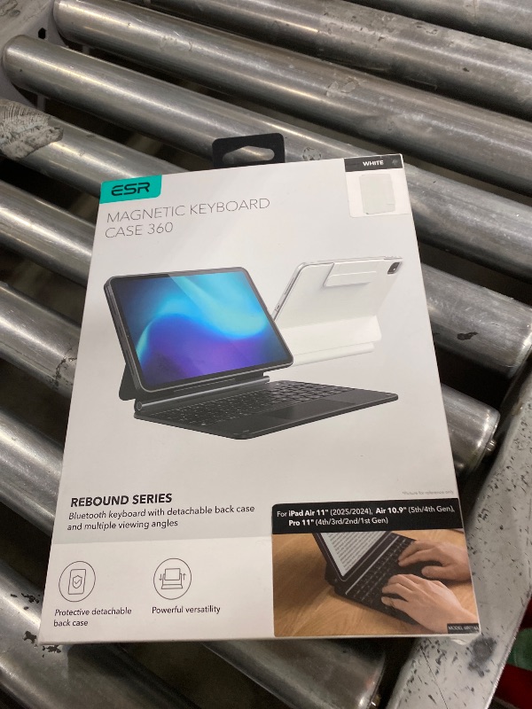 Photo 1 of ESR for iPad Air 11 Inch Case with Keyboard M4/M3/M2 (2026/2025/2024) & iPad Pro 11/Air 5th/4th Gen Keyboard, Easy-Set Magnetic Stand, Portrait/Raised Modes, with Removable Protective Case, White