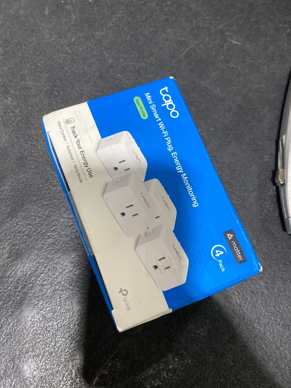 Photo 1 of TP-Link Tapo Smart Plug Mini, Matter Compatible, Compatible with Alexa, Google Home & Samsung SmartThings, Energy Monitoring, 15A, UL Certified, 2.4G Wi-Fi Only, Tapo P110M(4-Pack)