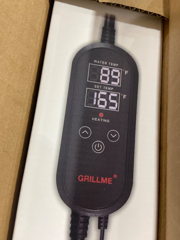 Photo 1 of GRILLME 1000W Immersion Water Heater with Intelligent Temperature Controller,Fully Submersible Portable Electric Heater,5 Galons Bucket Heater,100% Waterproof,316L Shell,Easy and Convenient to Use