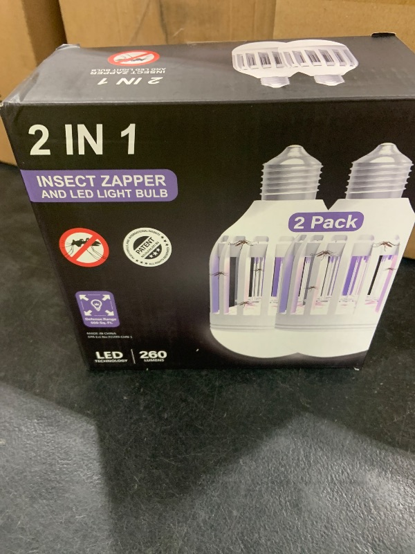Photo 1 of [2-Pack] BANPESTT Bug Zapper Light Bulb 2-in-1 Indoor Mosquito Zapper Gnat Trap- Electric Fly Insect Killer&Bug Catcher for Home Backyard Patio
