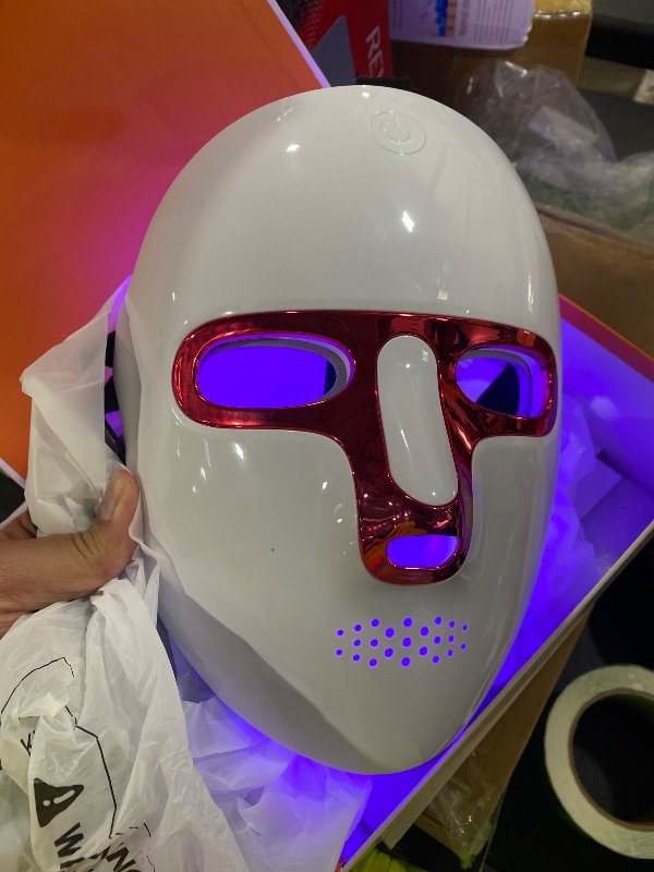 Photo 1 of tinkoola Red Light Therapy Mask for Face & Neck, LED Face Light Therapy,USB C Rechargeable,Infrared Mask for Home Working Travel Yoga (Blush)