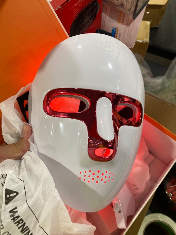 Photo 1 of tinkoola Red Light Therapy Mask for Face & Neck, LED Face Light Therapy,USB C Rechargeable,Infrared Mask for Home Working Travel Yoga (Blush)