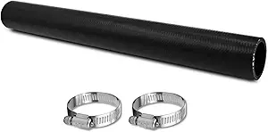 Photo 1 of 1 1/2" ID Silicone Coolant Air Hose (12" Length) with 2 Clamps - Industrial Hydraulic Turbo Pipe Elbow Radiator Hose (1.5" ID Straight)(2 pc) 