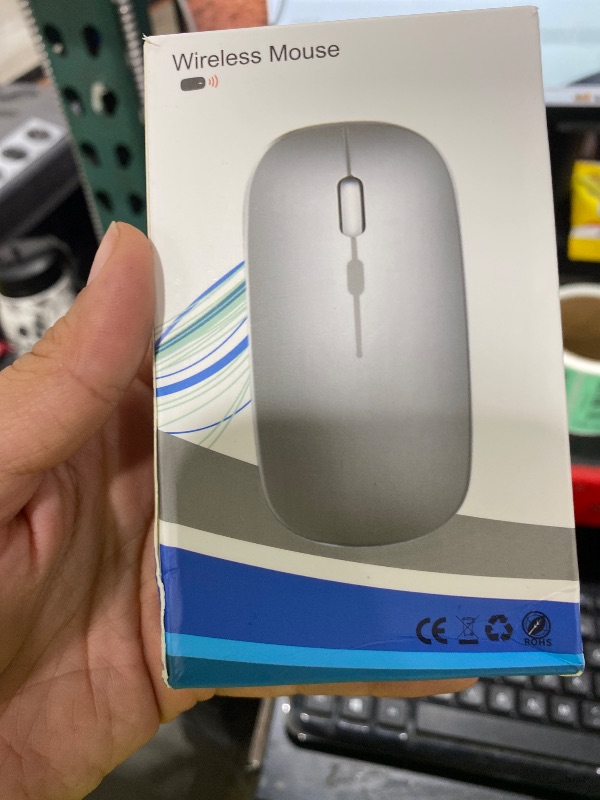 Photo 1 of Wireless Bluetooth Mouse, Rechargeable, LED, Silent, Ultra-thin Design (Bluetooth 5.2 and 2.4GHz USB Receiver) | Portable Computer Mouse for Laptops, iPads, MacBooks and Apple Devices (Black)
