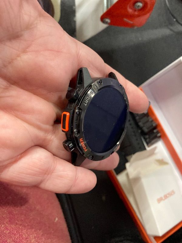 Photo 1 of **Missing the charger***BRUBOSES Smart Watches for Men,Military Rugged Men Smartwatch, Stainless Steel Body, IP68 Waterproof, 30-Day Long Standby, Answer/Make Call, 1.43" HD Screen, Compatible for Android iOS(2 Bands)