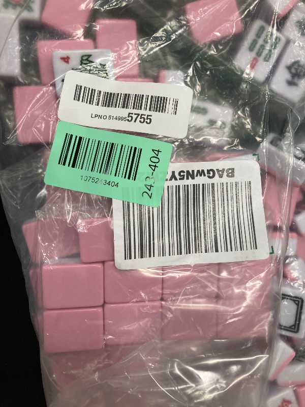 Photo 1 of **PARTIAL SET**

TWBTC Chinese Pink 1.17 inches Compact Mahjong Set, Travel Small Size, 144 + 8 Blank Melamine Tiles, with Portable Travel Handbag Complete Mahjong Game Set