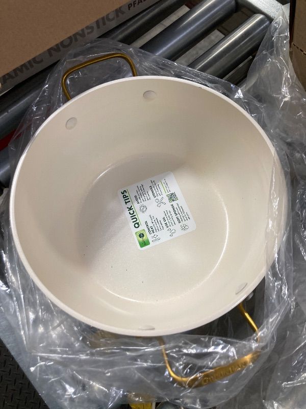 Photo 1 of ***MISSING PIECES -SELLING AS INCOMPLETE SET ONLY*** GreenPan Nonstick Reserve Pro Cookware Set, NSF Certified Ceramic, Hard Anodized PFAS-Free Pots & Pans Set with Lids, Stainless Steel Handles, Oven & Dishwasher Safe, Cream White ***SOME SMALL COLOR CH