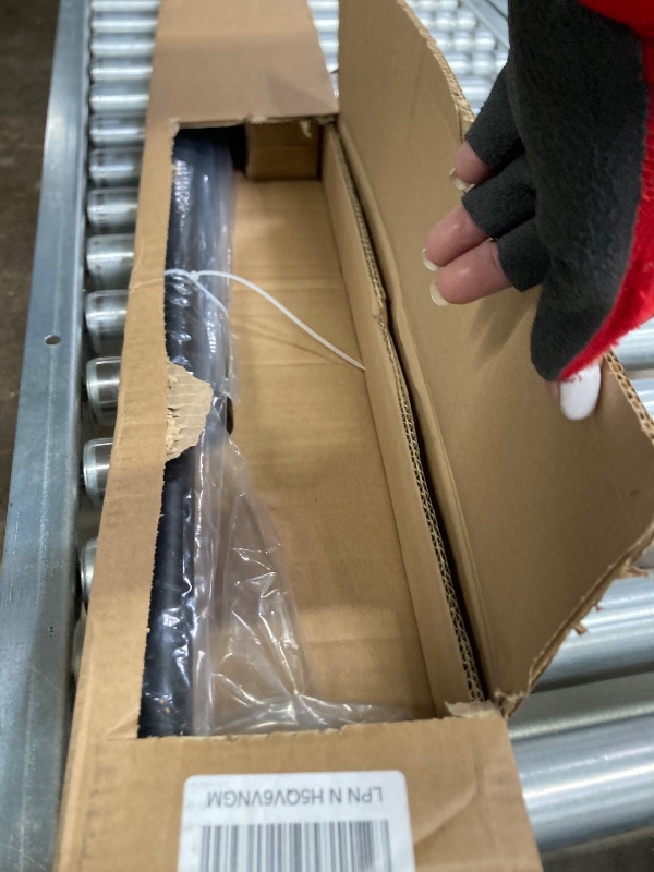 Photo 1 of 1 1/8 Inch Diameter Room Darkening Curtain Rods 84-134”, Heavy Duty Window Wrap Around Drapery Rod with Aluminum Bracket, All Accessories, Wall Mounted Ceiling Mounted, Adjustable Length, Matte Black