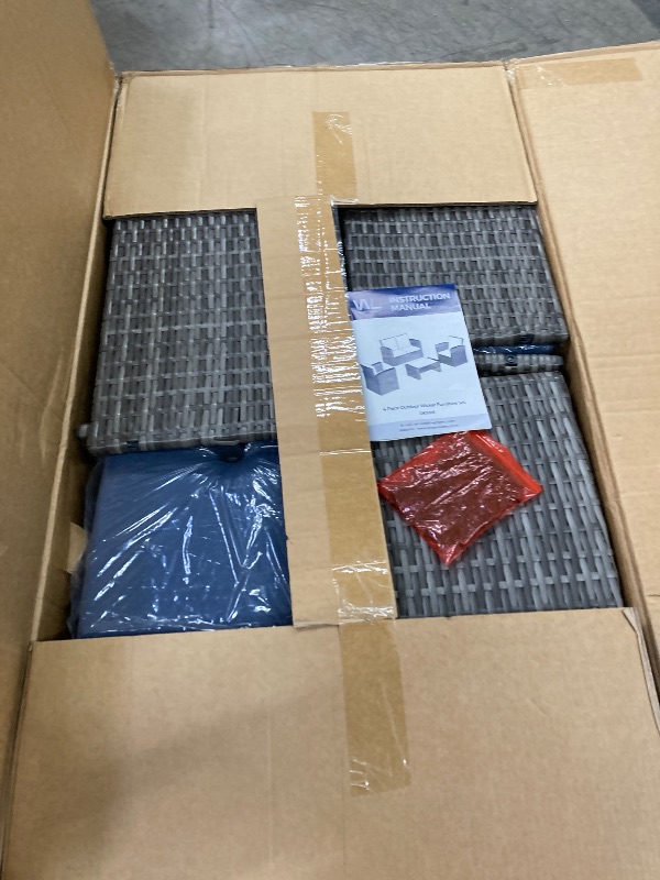 Photo 1 of ***BOX 2 OF 2 MISSING BOX #1 -SELLING AS INCOMPLETE PARTS ONLY*** Wisteria Lane Patio Furniture, Wicker Outside Outdoor Furniture for All Weather, Patio Sofa with High Backrest Support and Wide Armrest for Backyard, Balcony, Deck, Porch,
