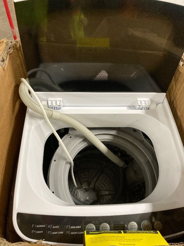 Photo 1 of ***DAMAGED -SELLING AS PARTS ONLY*** Midea Portable Washing Machine, 0.9 cu. ft with 6 Cycles, Drum Clean, Quick, Stainless Steel Tub, Transparent Lid, LED Display Washing Machine, White