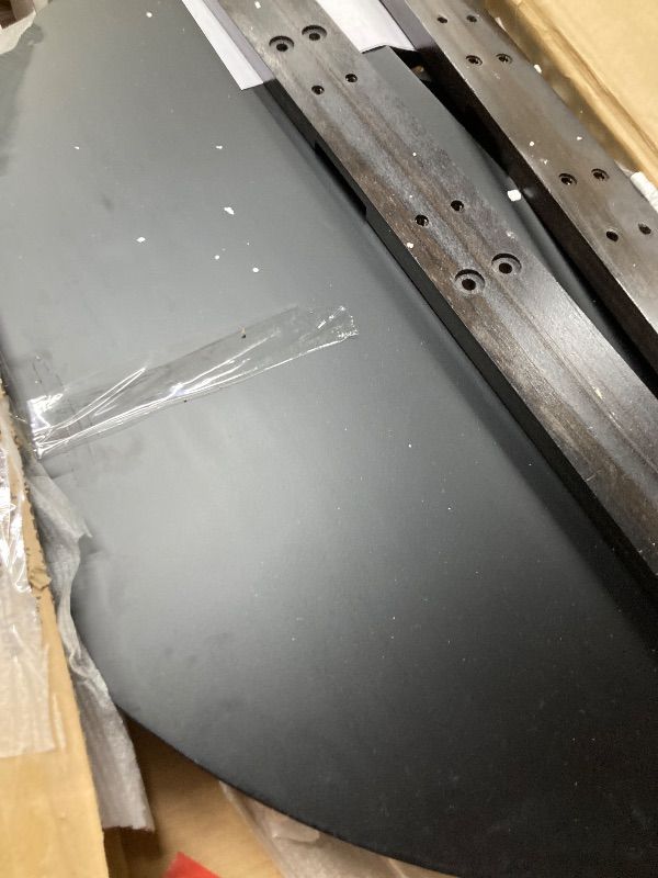 Photo 1 of ***DAMAGE -SOME SCUFFS/SCRATCHES -SELLING AS IS *** Plank+Beam Lido Round Dining Table, 38", Wooden, Pedestal, Minimalist Kitchen Table for 4 for Dining Room, Black