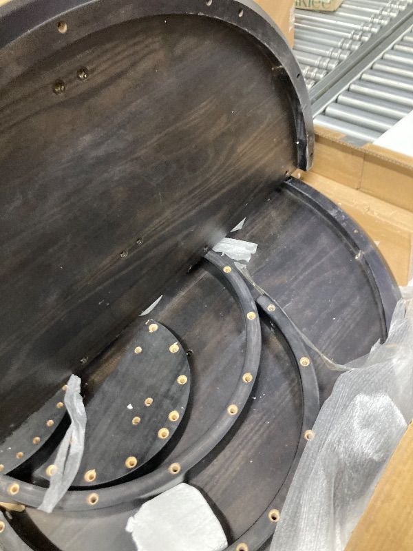 Photo 1 of ***DAMAGE -SOME SCUFFS/SCRATCHES -SELLING AS IS *** Plank+Beam Lido Round Dining Table, 38", Wooden, Pedestal, Minimalist Kitchen Table for 4 for Dining Room, Black