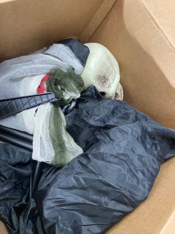 Photo 1 of ***DAMAGED -SELLING AS PARTS ONLY*** Halloween Decorations Outdoor, 6 Ft Large Animated Grim Reaper with Big Chain,Sound & Touch Activated with Creepy Sound - Scary Props House Decor for Garden Yard Lawn Indoor Decoration Animatronics***DAMAGED -SELLING A