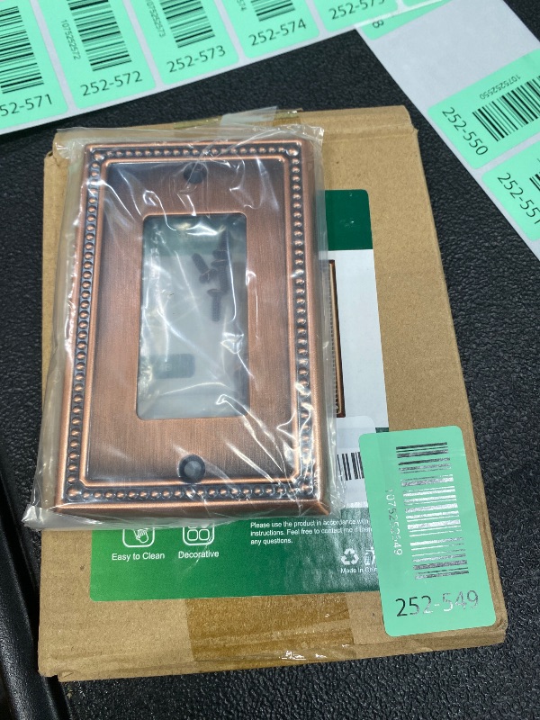 Photo 1 of **missing 1**TREEWELL 4-Pack Decorator Outlet Cover Plate, Decorative Switch Plates and Outlet Covers, Antique Copper Metal Wall Plates for Electrical Outlets, Receptacle, GFCI Outlet, Dimmer Switch