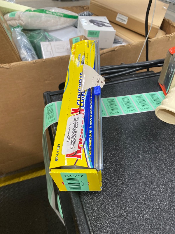 Photo 1 of **only 1 pack**KAMMAK Plastic Wrap with Slide Cutter Food Cling Wrap 12 Inch Kitchen Cling Film BPA-Free Microwave-Safe 300 Ft Roll Food Service Film Quick Cut for Restaurant (2 Pack)