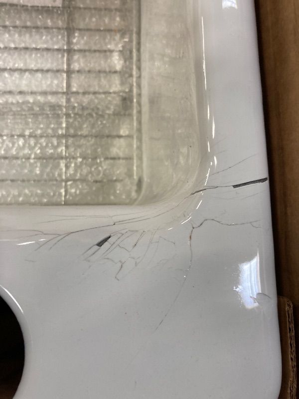 Photo 1 of **CRACK IN CORNER***KOHLER Undermount Single Basin Cast Iron Kitchen Sink with Basin Rack and Cutting Board