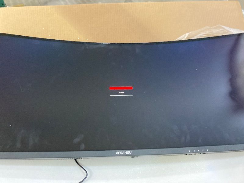 Photo 1 of **MISSING LEGS TO STAND**SANSUI 34-Inch Curved Gaming Monitor UWQHD 3440 x 1440 Up to 165Hz Curved 1500R - PIP/PBP, 1ms(MPRT), HDR, 300nits, sRGB 125%, DCI-P3 95%,FreeSync,HDMIx2,DP1.4(Cable Included)