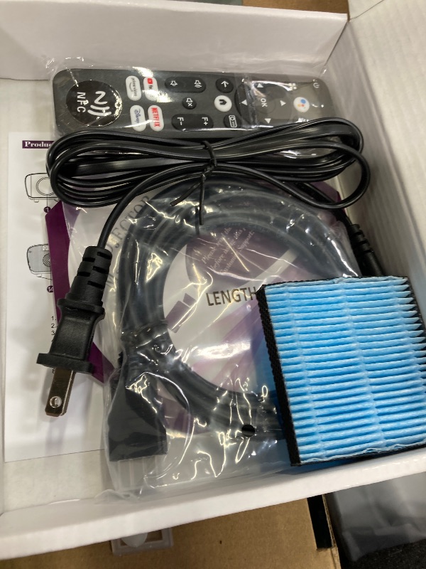 Photo 1 of ***No returns accepted.No returns accepted.
4k Ultra hd 3300 ANSI Lumens Bundled with Google TV Stick, Smart Home Theater Projector with Auto Focus, WiFi & Bluetooth, Projector for Bedroom, Indoor & Outdoor Movie Use,Video projector with apps