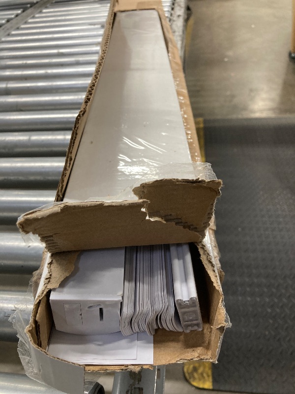 Photo 1 of ***PARTS ONLY***Cordless Light Filtering Mini Blind - 58 Inch Width, 64 Inch Length, 1" Slat Size - Pearl White - Cordless GII Morningstar Horizontal Windows Blinds for Interior by Achim Home Decor