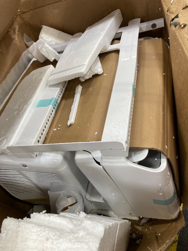 Photo 1 of ***DAMAGED -SELLING AS PARTS**** Midea 8,000 BTU U Shaped Smart Inverter Window Air Conditioner - Cools 350 Sq Ft, Ultra Quiet with Open Window Flexibility - Alexa/Google Assistant Compatible - 37% Energy Savings, Remote (Updated)
