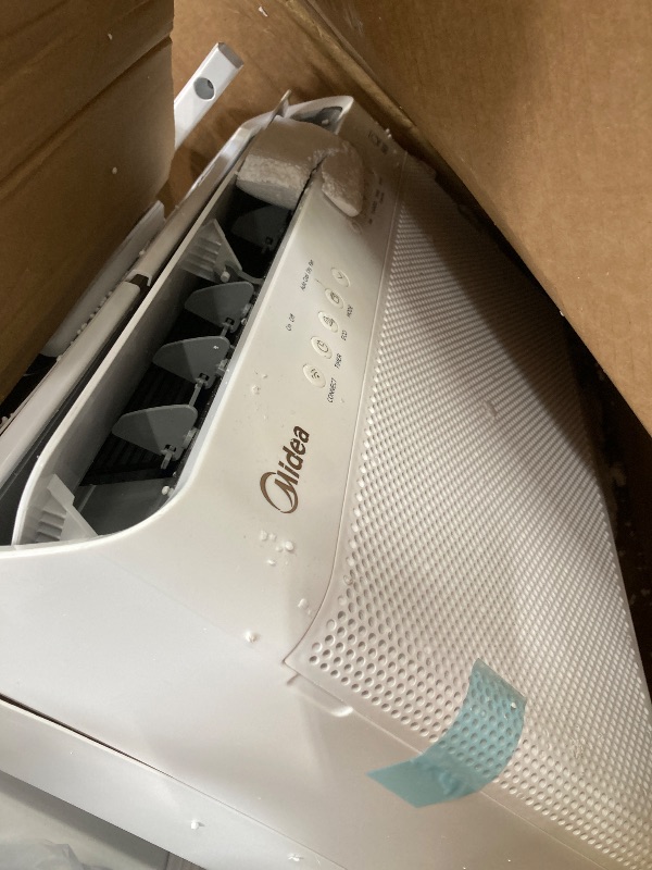 Photo 1 of ***DAMAGED -SELLING AS PARTS**** Midea 8,000 BTU U Shaped Smart Inverter Window Air Conditioner - Cools 350 Sq Ft, Ultra Quiet with Open Window Flexibility - Alexa/Google Assistant Compatible - 37% Energy Savings, Remote (Updated)