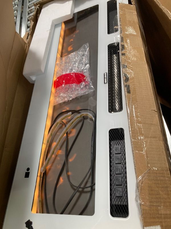 Photo 1 of ***PARTIAL SET/BOX 2 OF 2 ONLY/FIREPLACE INSERT ONLY***OneBlis 80" Entertainment Center & TV Stand, Modern Media Console with Storage Cabinet, Fits TVs up to 90", Living Room Furniture, 36" Electric Fireplace (All White)