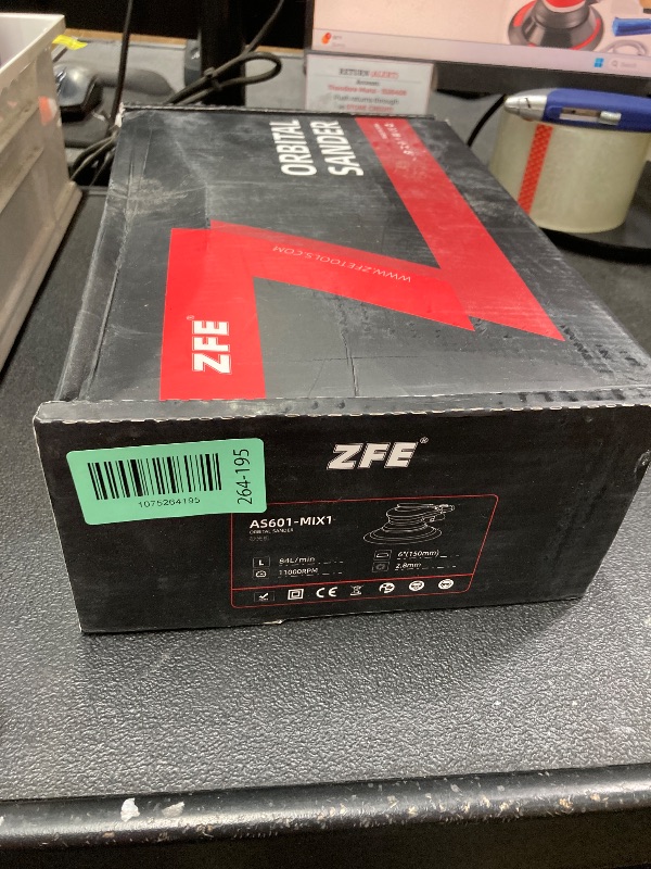 Photo 1 of ***MISSNG PARTS -SELLING AS IS *** ZFE Random Orbital Sander 5" & 6" Pneumatic Palm Sander with Extra 5" Backing Plate, Sponge Polishing Pads, Sandpapers Low Vibration and Heavy Duty for Wood, Composites, Metal